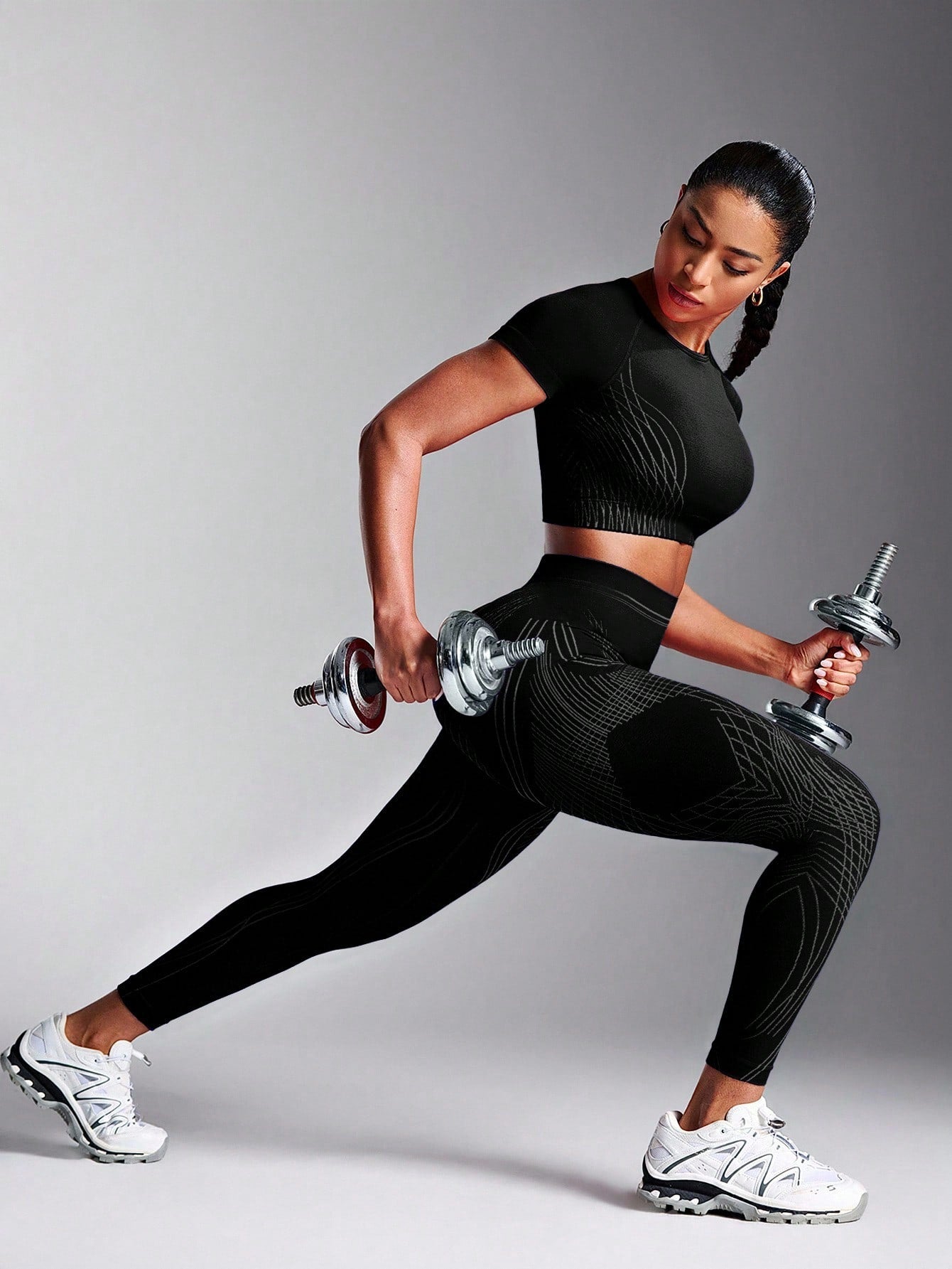 Legging Cintura Alta Com Traçados Técnicos