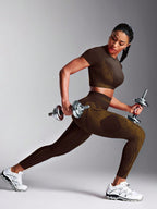 Legging Cintura Alta Com Traçados Técnicos