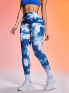 Legging Cintura Alta Com Estampa Nuvem Artística