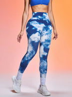 Legging Cintura Alta Com Estampa Nuvem Artística