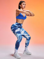 Legging Cintura Alta Com Estampa Nuvem Artística