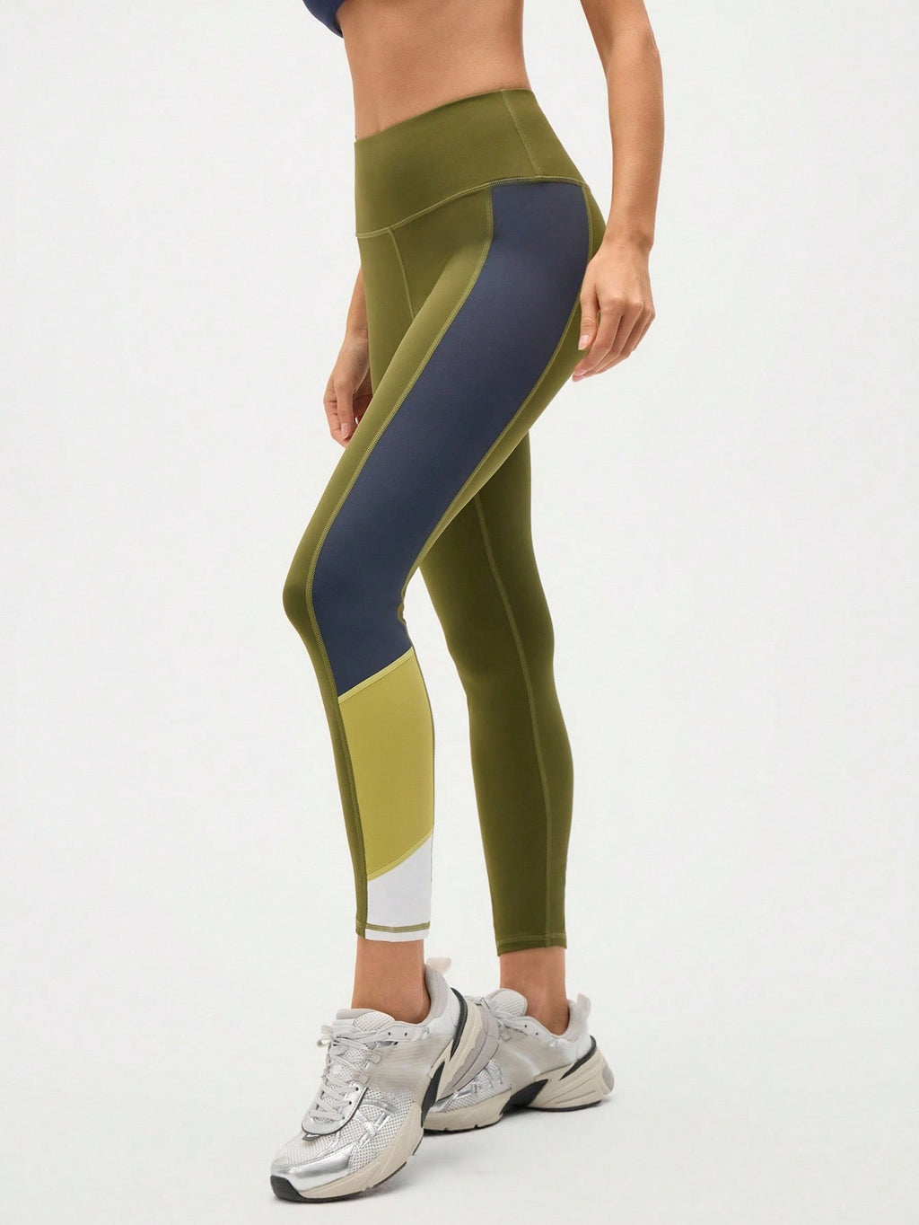 Legging Fitness Cintura Alta Com Recortes Em Blocos