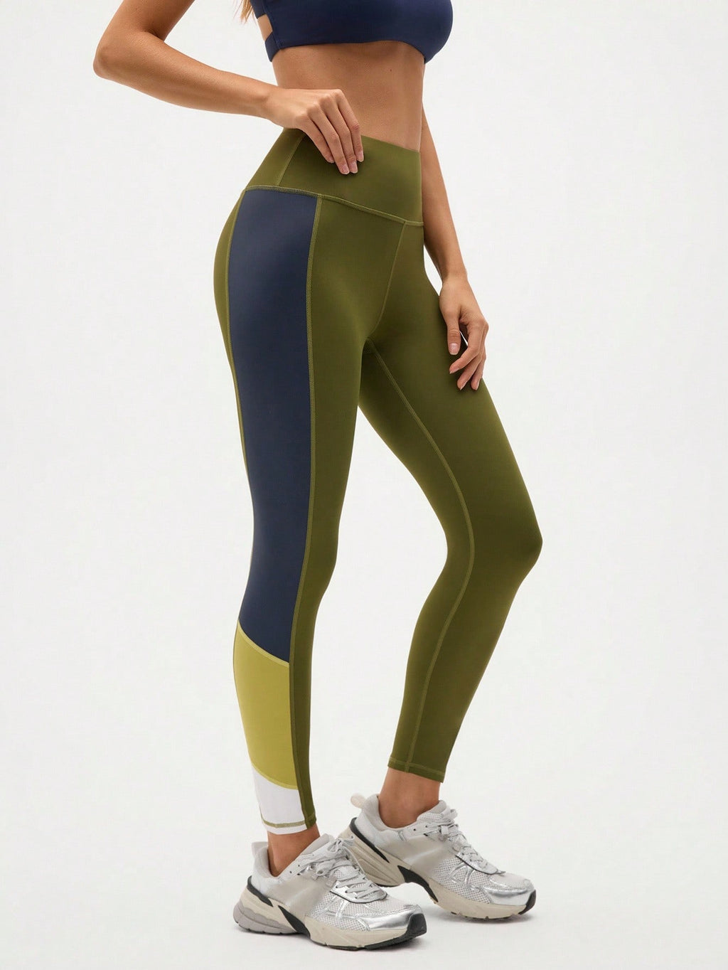 Legging Fitness Cintura Alta Com Recortes Em Blocos