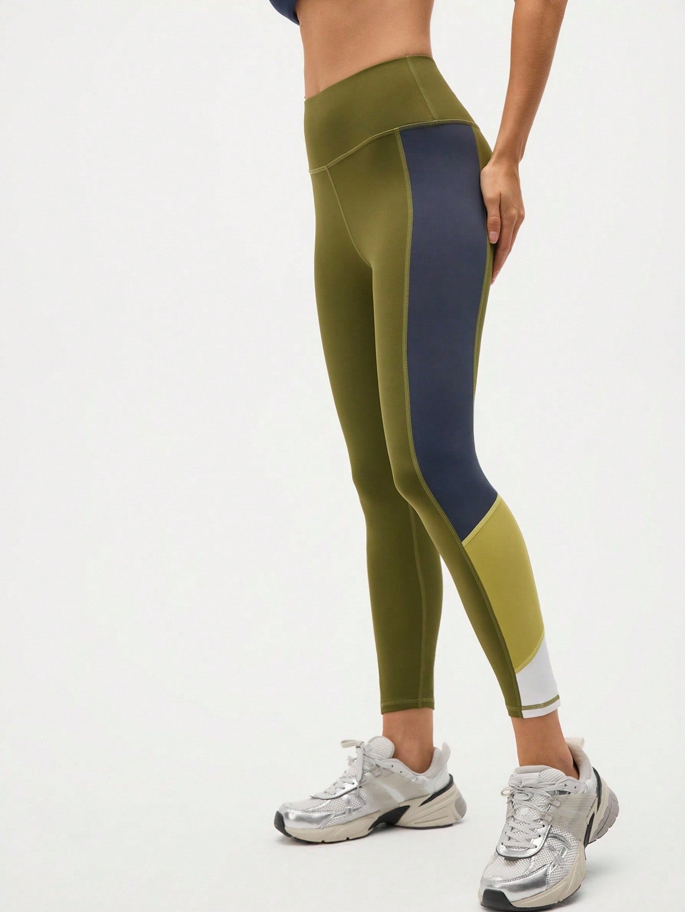 Legging Fitness Cintura Alta Com Recortes Em Blocos
