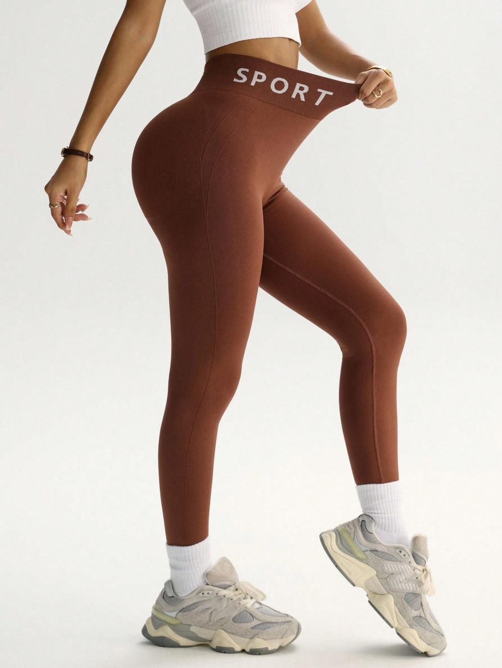 Legging Seamless Cintura Alta Com Malha Compacta