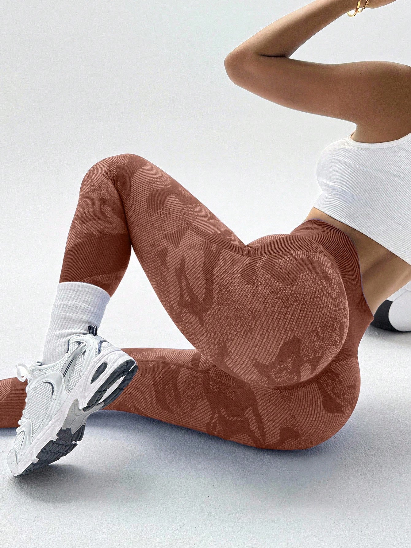 Legging Fitness Texturizada Com Padronagem Camuflada