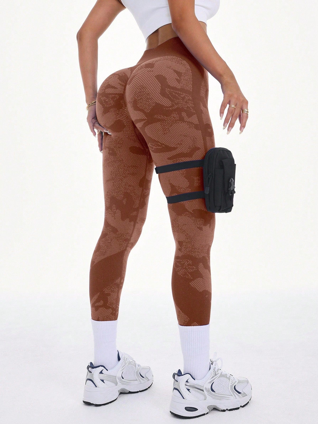 Legging Fitness Texturizada Com Padronagem Camuflada