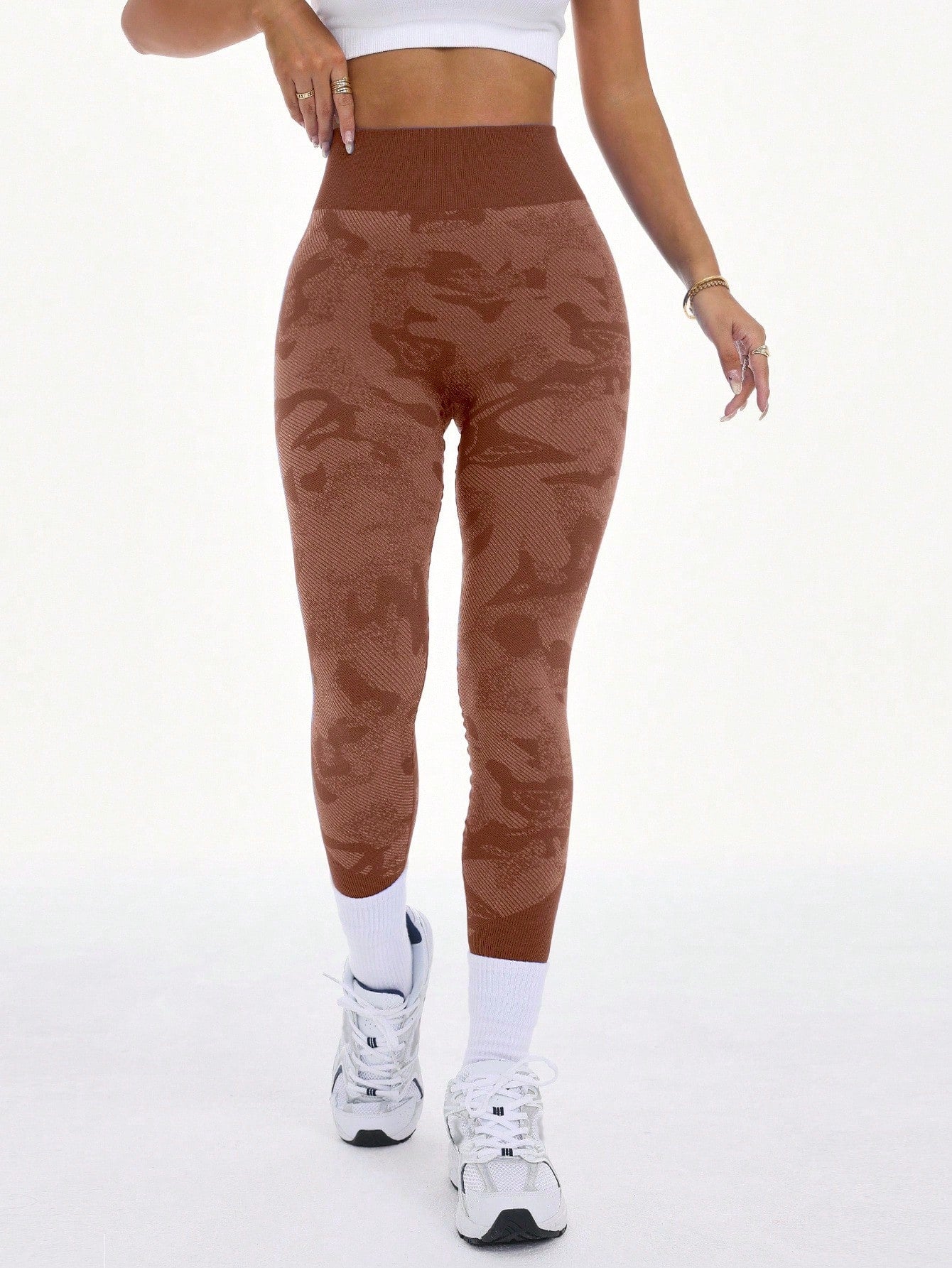 Legging Fitness Texturizada Com Padronagem Camuflada