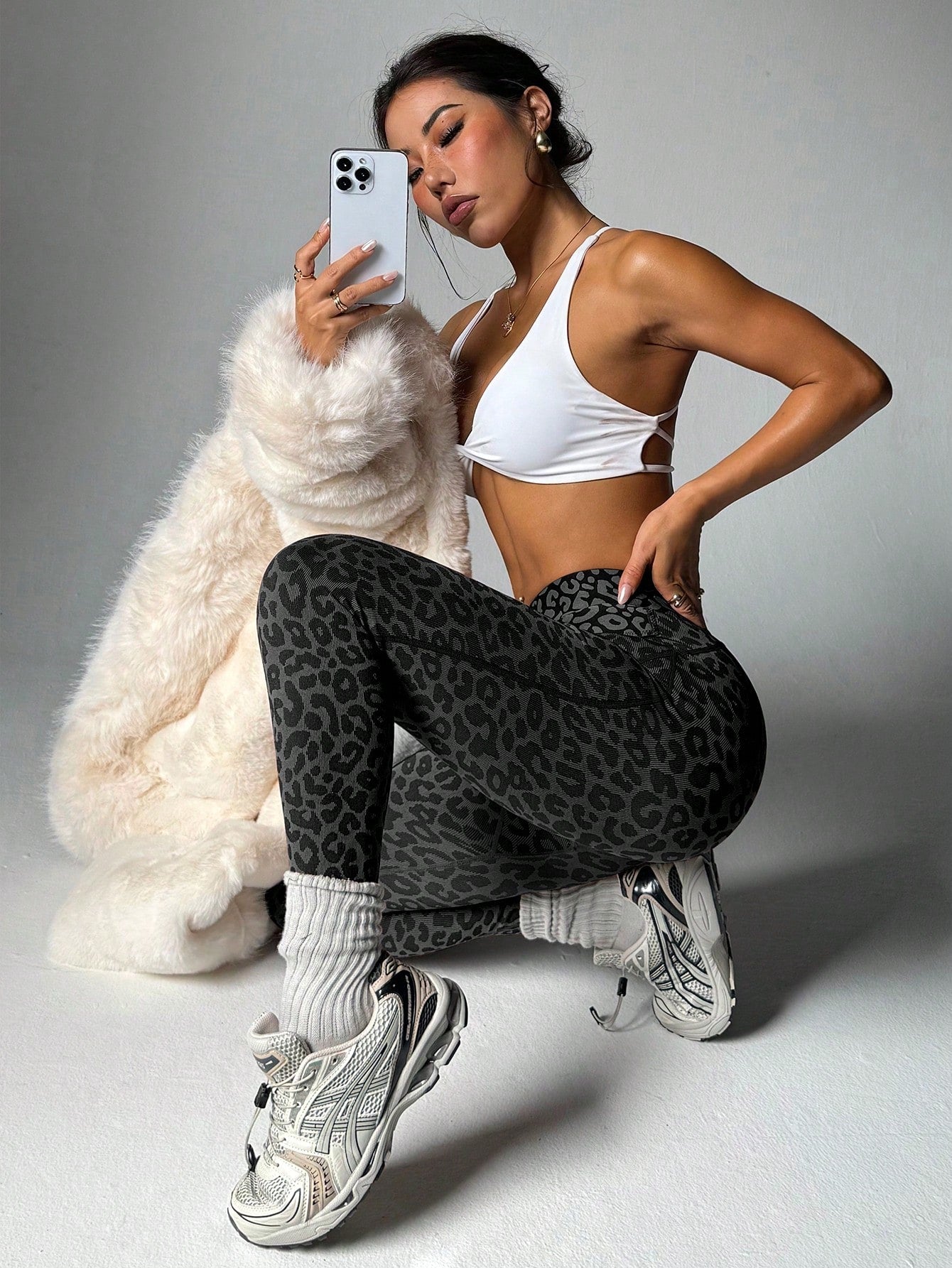 Legging Seamless Cintura Alta Com Desenho Selvagem