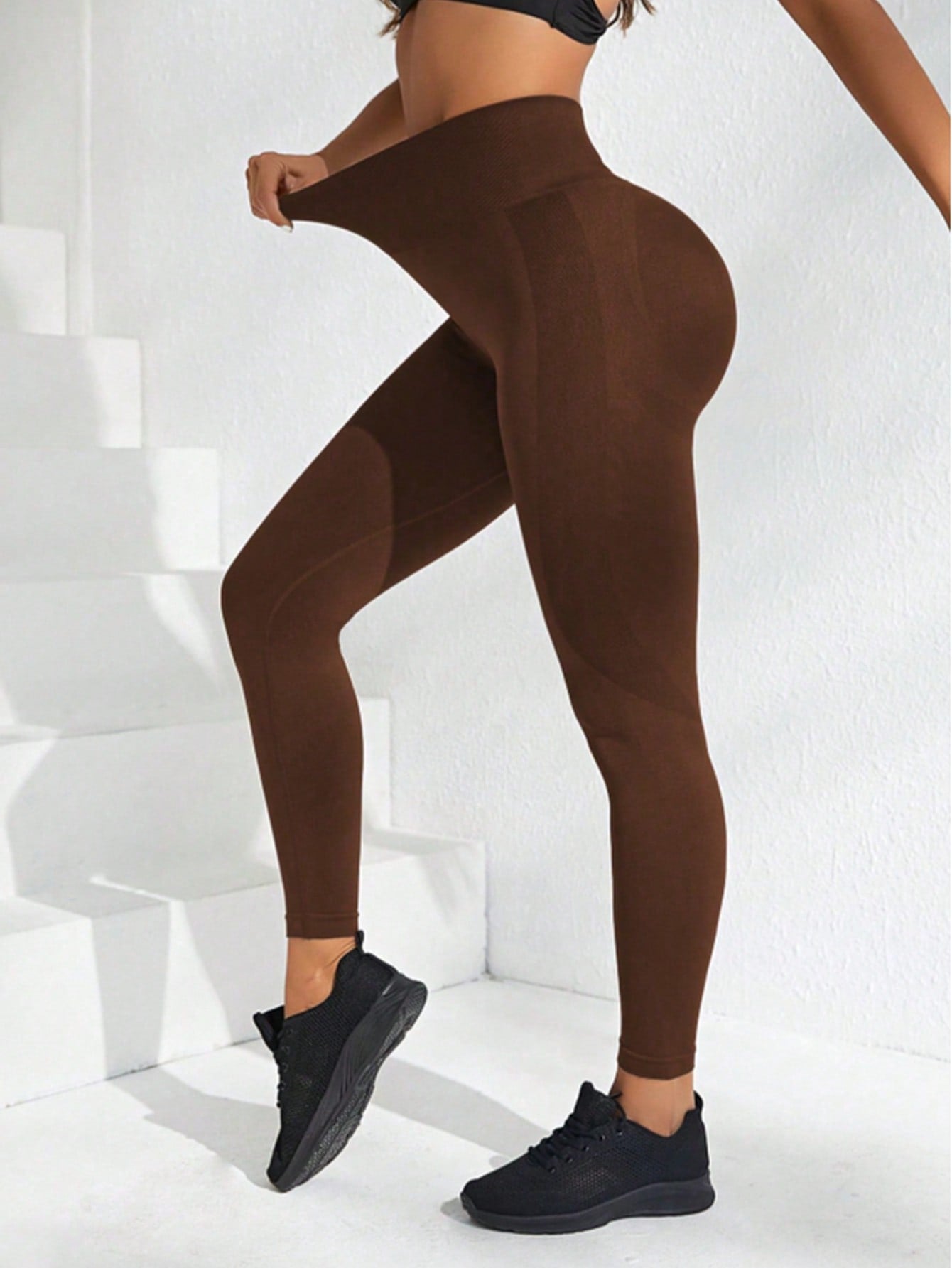 Legging Seamless Com Costura Franzida E Efeito Levanta Bumbum