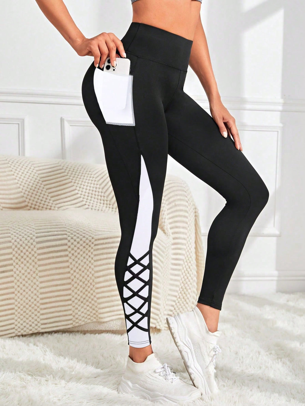 Legging Fitness Cintura Alta Com Painel Lateral Vazado
