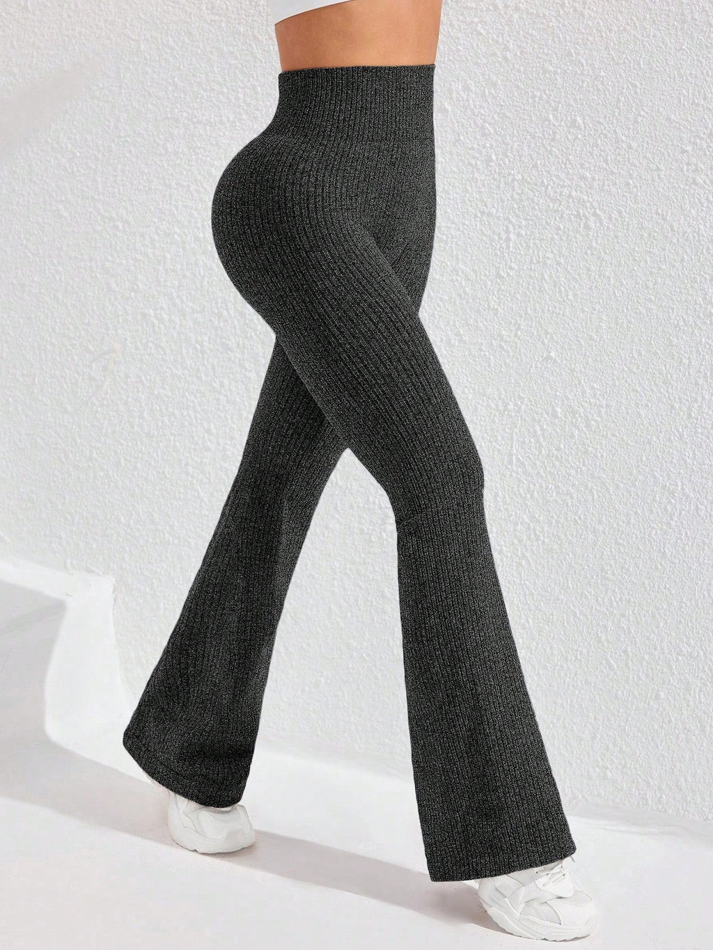 Legging Seamless Cintura Alta Canelada Com Compressão