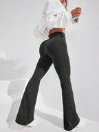 Legging Seamless Cintura Alta Canelada Com Compressão