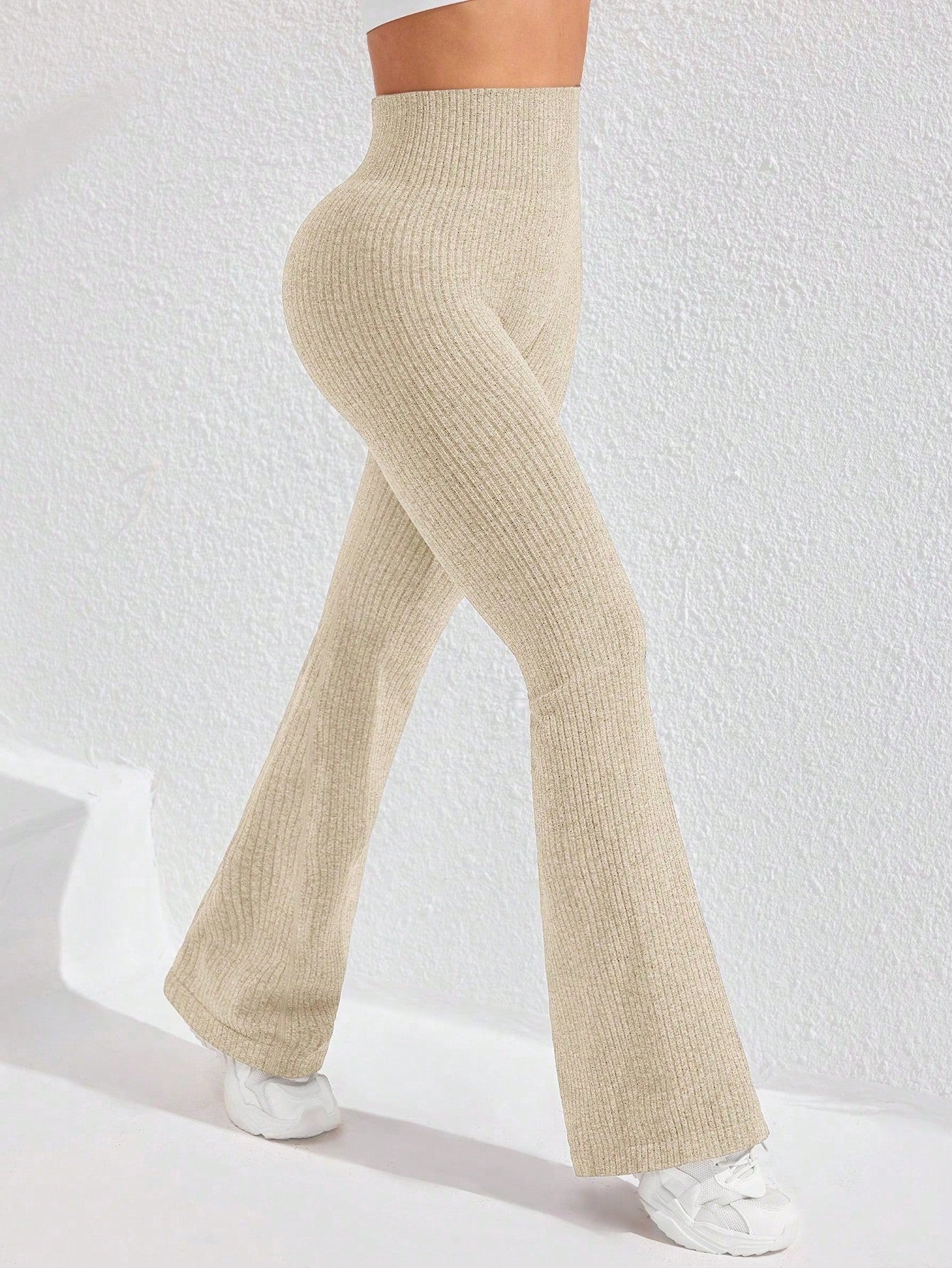 Legging Seamless Cintura Alta Canelada Com Compressão