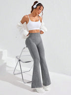 Legging Seamless Cintura Alta Canelada Com Compressão