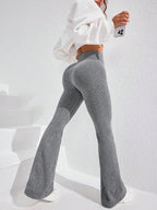 Legging Seamless Cintura Alta Canelada Com Compressão