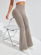 Legging Seamless Cintura Alta Canelada Com Compressão