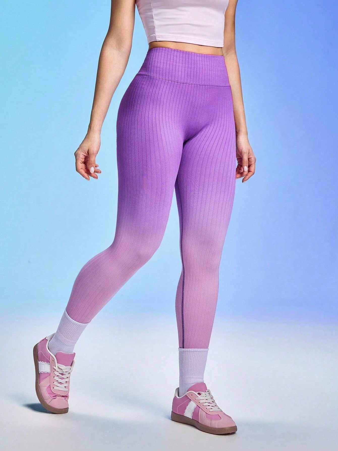 Legging Seamless Cintura Alta Canelada Vertical