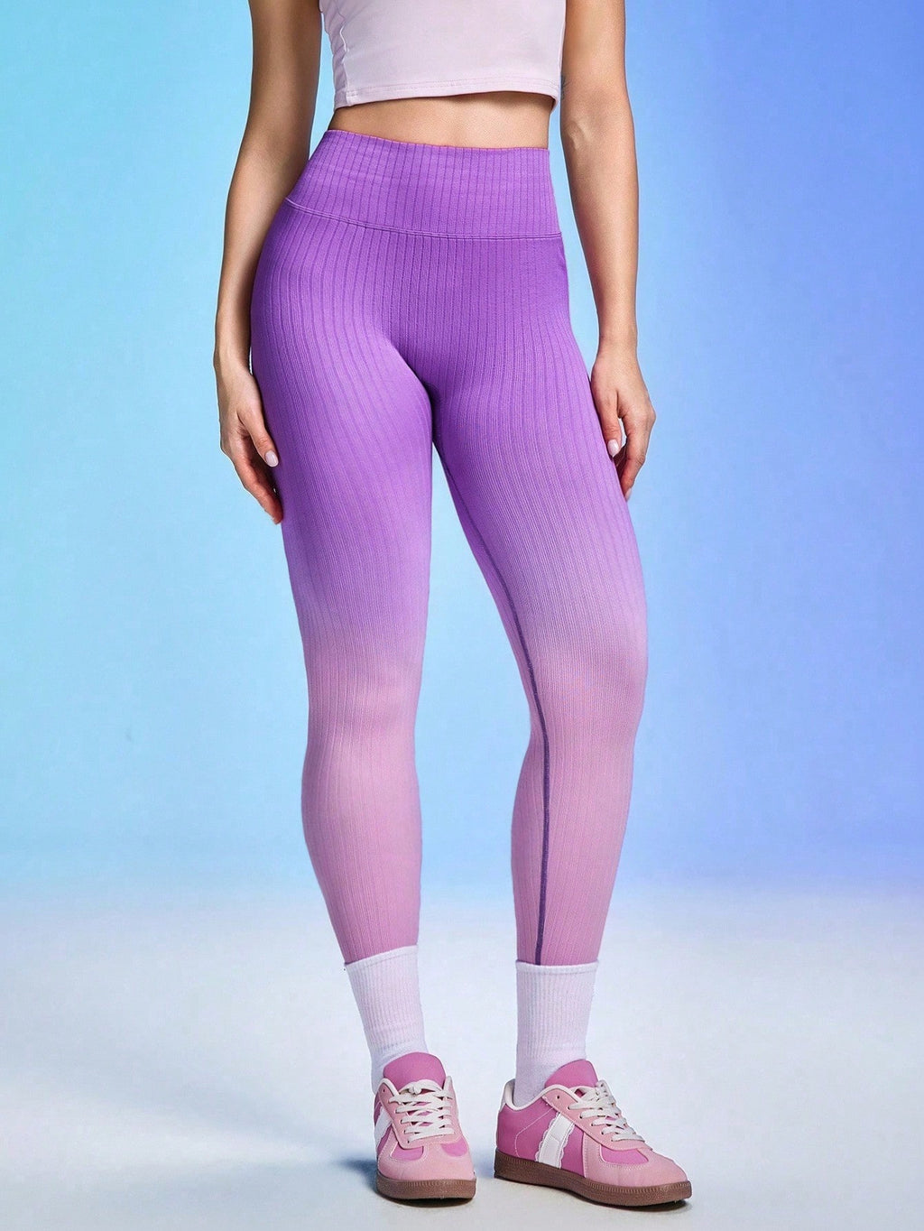 Legging Seamless Cintura Alta Canelada Vertical