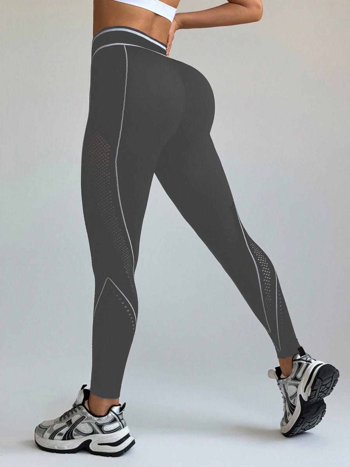 Legging Seamless De Alta Sustentação Com Painéis Vazados