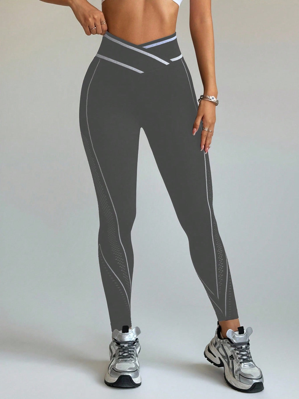 Legging Seamless De Alta Sustentação Com Painéis Vazados