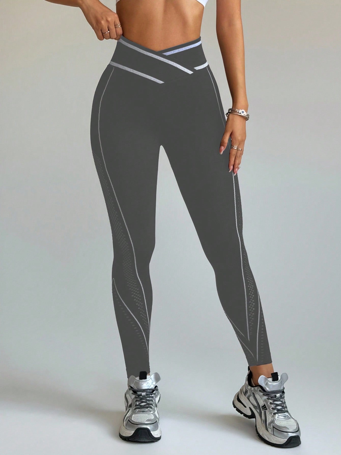 Legging Seamless De Alta Sustentação Com Painéis Vazados