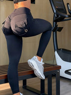 Legging Cintura Alta Com Bolsos Traseiros E Ajuste Modelador