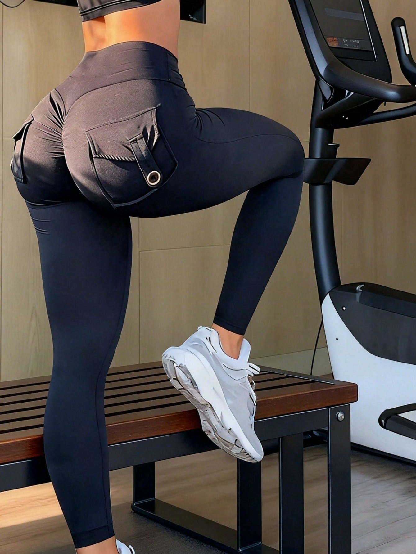 Legging Cintura Alta Com Bolsos Traseiros E Ajuste Modelador