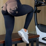 Legging Cintura Alta Com Bolsos Traseiros E Ajuste Modelador