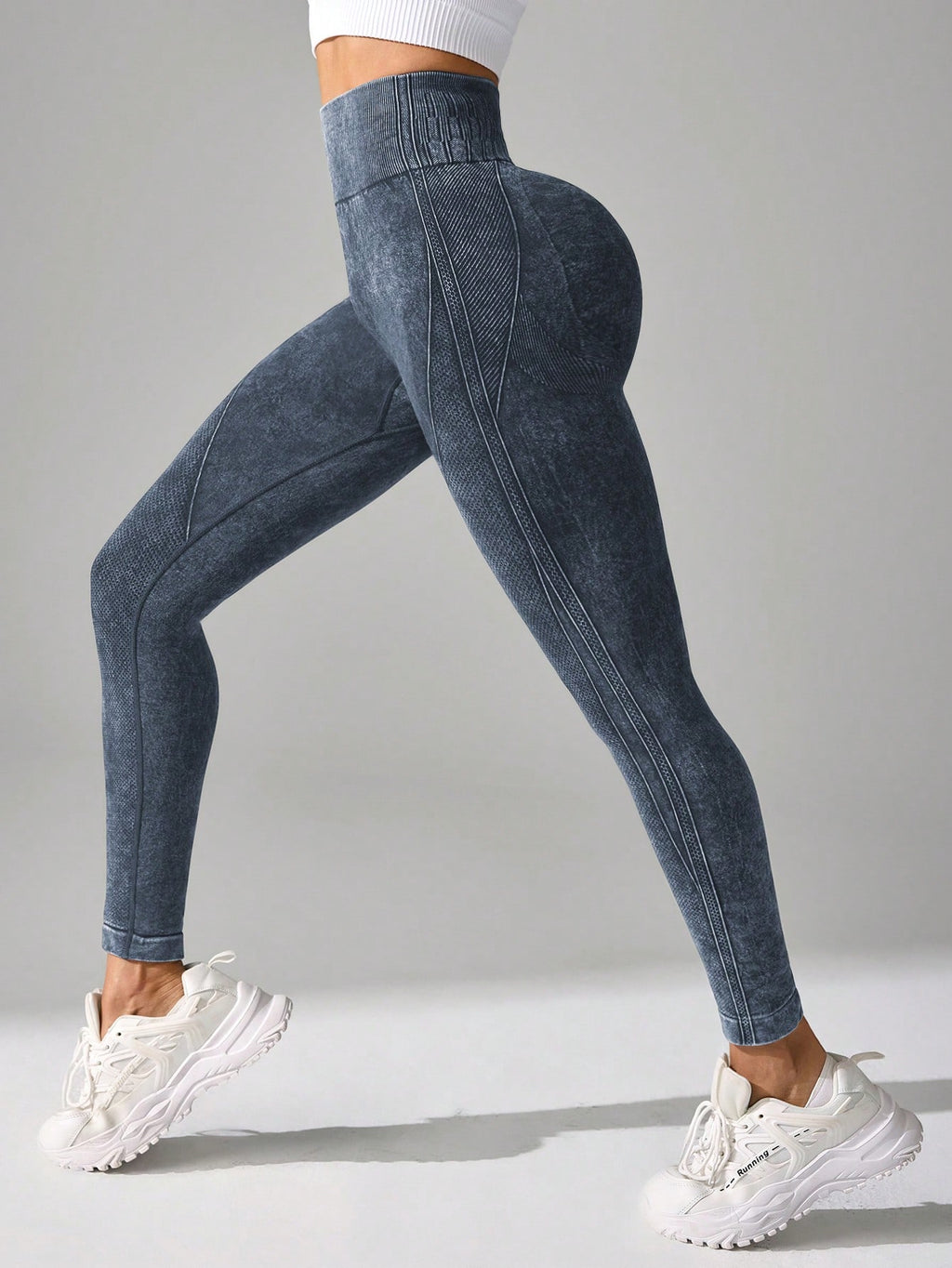 Legging Fitness Texturizada Cintura Alta Sem Costura