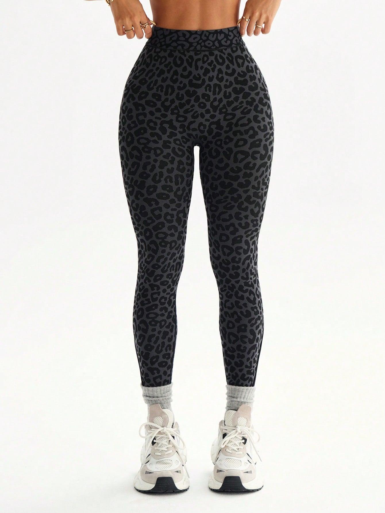 Legging Fitness Texturizada Estampa Animal Sem Costura
