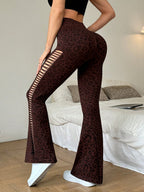 Legging Flare Seamless Estampada Com Amarração Lateral