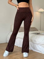 Legging Flare Seamless Estampada Com Amarração Lateral