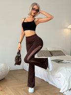 Legging Flare Seamless Estampada Com Amarração Lateral