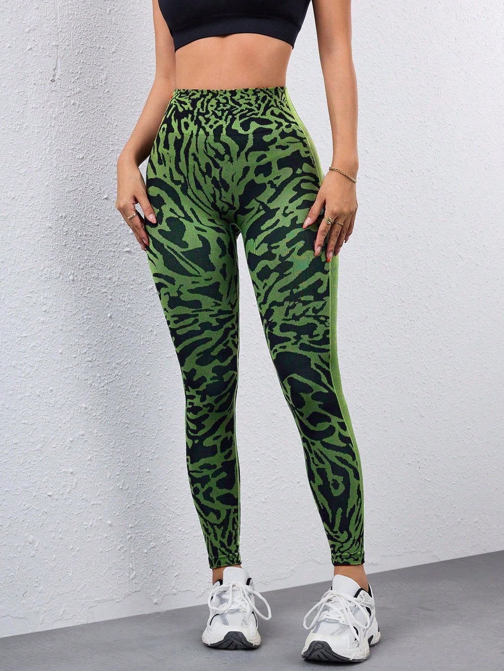 Legging Seamless Cintura Alta Com Grafismo Esportivo