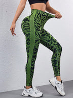 Legging Seamless Cintura Alta Com Grafismo Esportivo