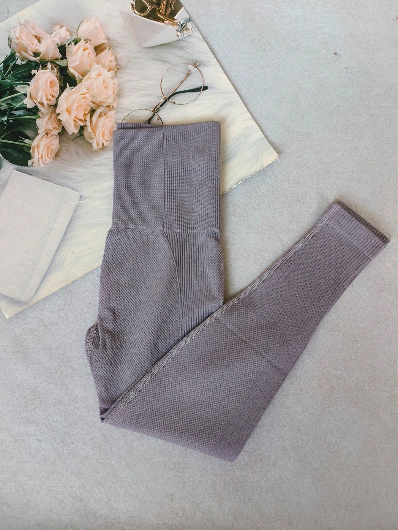 Legging Fitness Canelada Cintura Alta Elasticidade Elevada