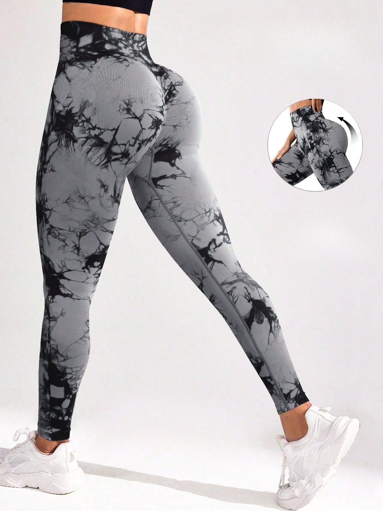 Legging Seamless Cintura Alta Com Padronagem Orgânica Fitness