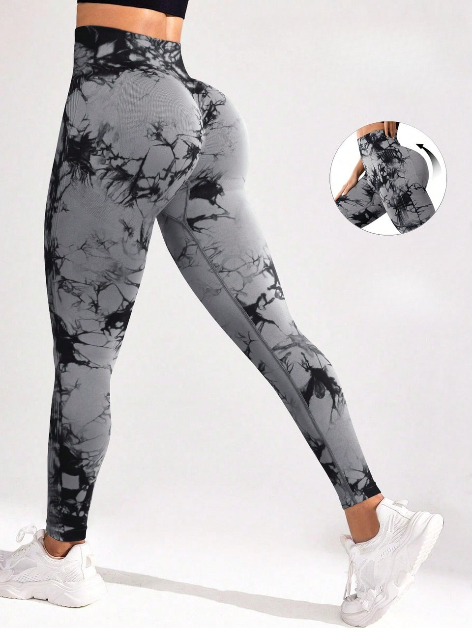 Legging Seamless Cintura Alta Com Padronagem Orgânica Fitness