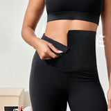 Legging Cintura Alta Com Fecho Em Colchetes