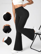 Legging Flare Cintura Alta Com Elasticidade E Caimento Fluido