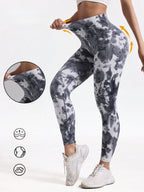 Legging Seamless Cintura Alta Com Estampa Abstrata Compressiva