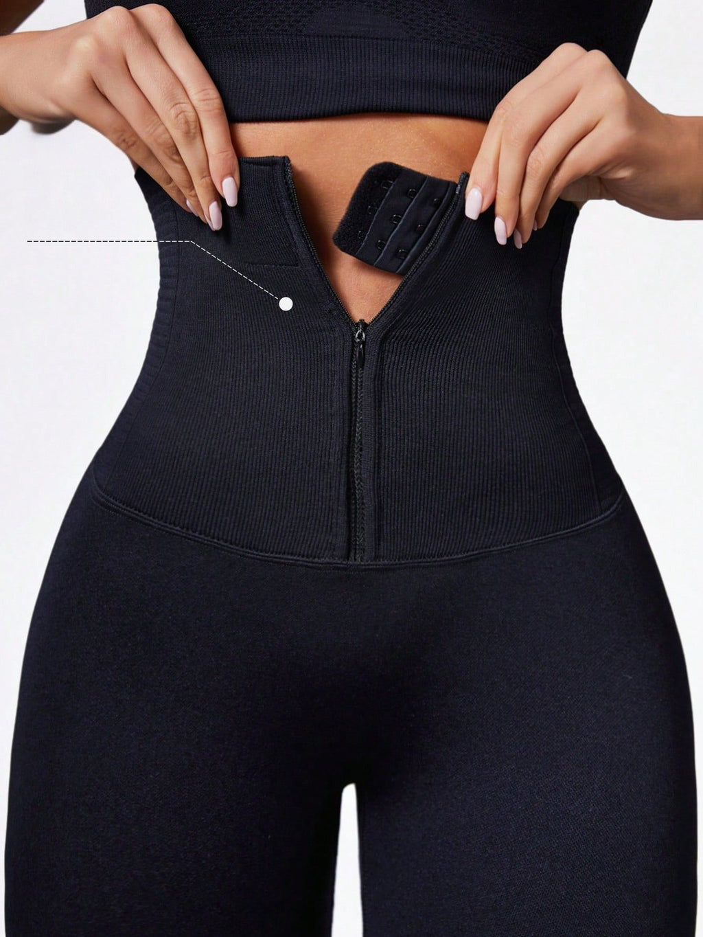 Legging Seamless Cintura Alta Com Zíper Frontal Ajustável