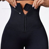 Legging Seamless Cintura Alta Com Zíper Frontal Ajustável