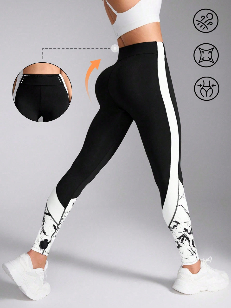 Legging Cintura Alta Com Faixa Lateral E Acabamento Fitness