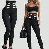 Legging Cintura Alta Com Compressão Abdominal E Fecho Frontal