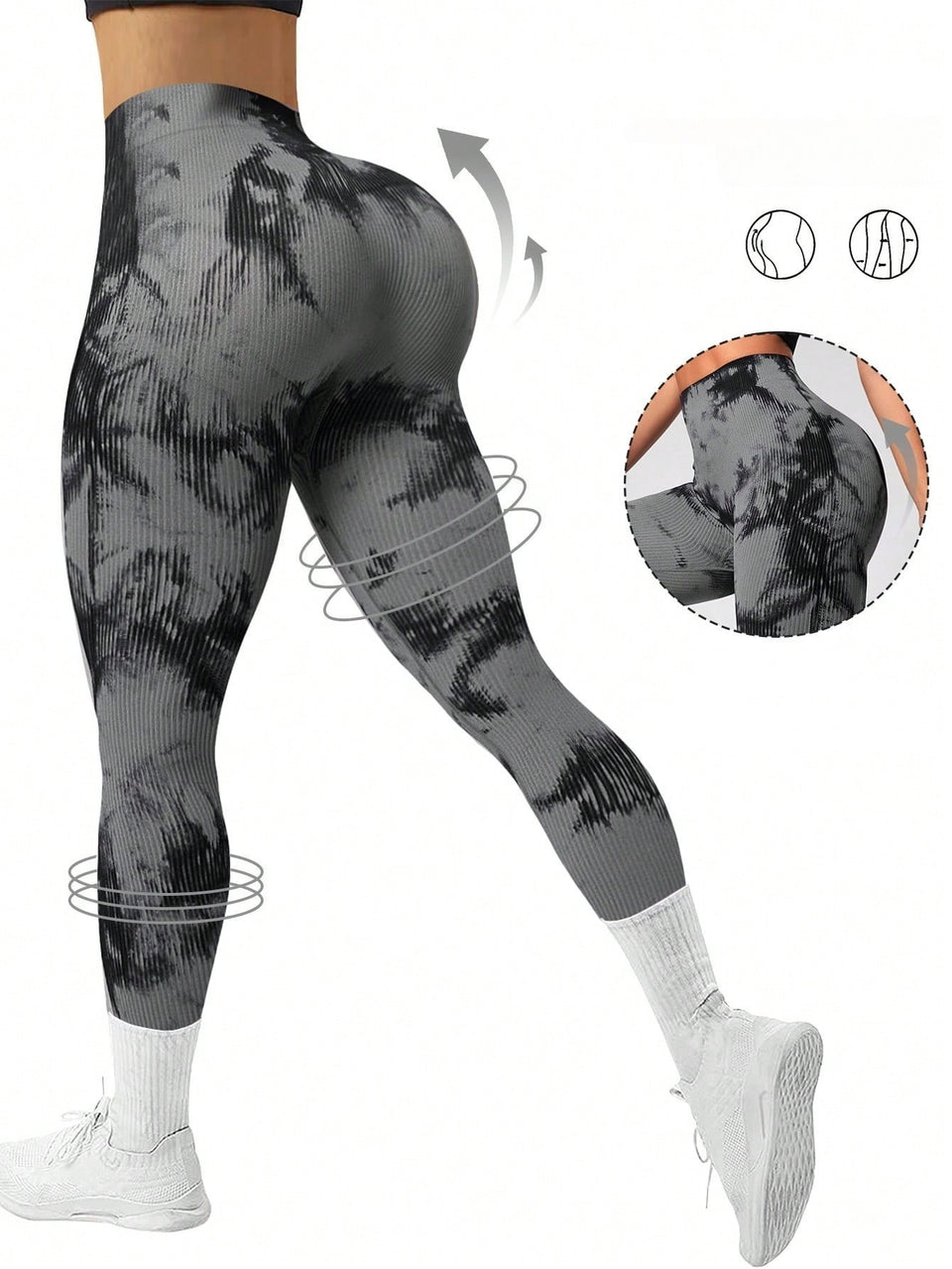 Legging Seamless Cintura Alta Com Padronagem Orgânica