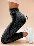 Legging Fitness Texturizada Animal Com Painel Lateral