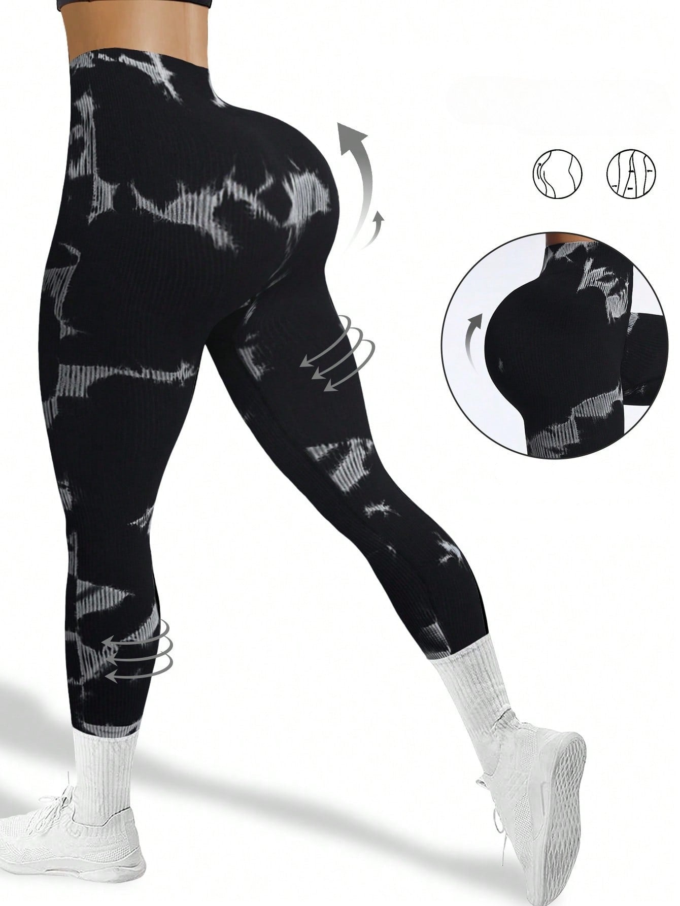 Legging Seamless Cintura Alta Com Padronagem Orgânica