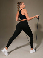 Legging Seamless Cintura Alta Com Textura Linear